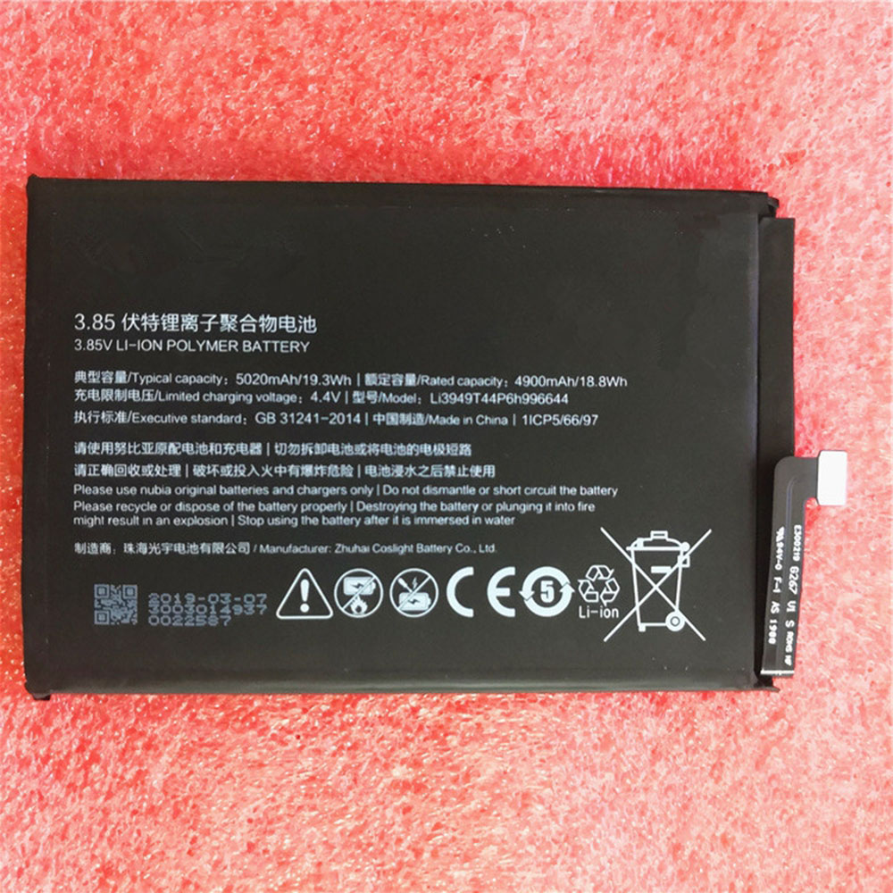 3.85V 4900mAh Battery Replacement for Nubia Red Magic 3s NX629J Li3949T44P6h996644